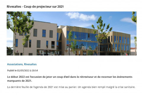 02 01 22 Rivesaltes Coup de projecteur sur 2021 lindependant.fr Page 1